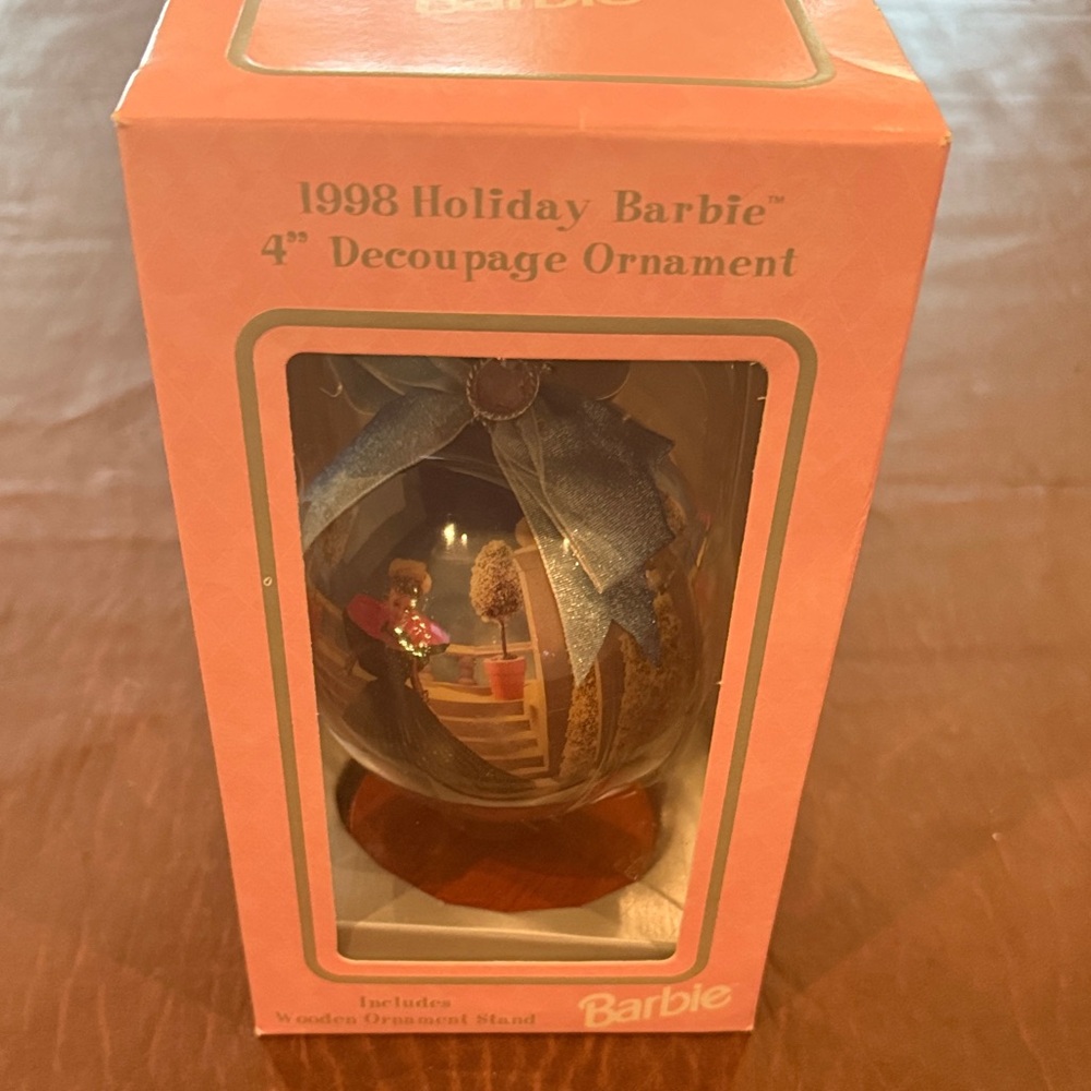 Barbie 1998 Holiday Ornament - Blue and Pink